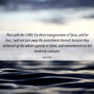 Picture 06 - Amos 1:9 KJV - Thus saith the LORD; For three transgressions of - Bible Verse Picture