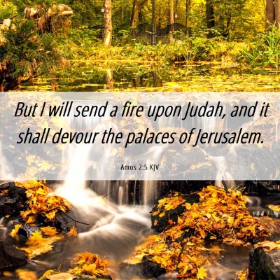 Picture 06 - Amos 2:5 KJV - But I will send a fire upon Judah, and it shall - Bible Verse Picture