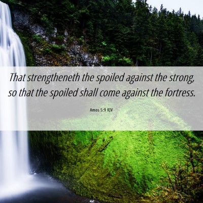 Picture 06 - Amos 5:9 KJV - That strengtheneth the spoiled against the - Bible Verse Picture
