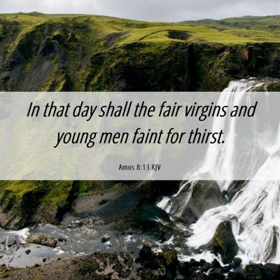 Picture 06 - Amos 8:13 KJV - In that day shall the fair virgins and young men - Bible Verse Picture