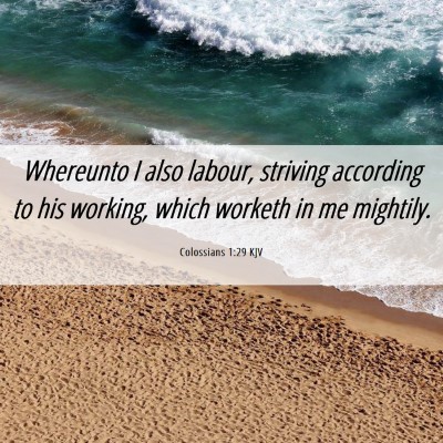 Picture 06 - Colossians 1:29 KJV - Whereunto I also labour, striving according to - Bible Verse Picture