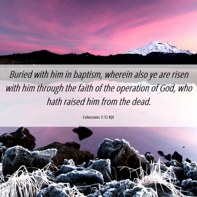 Picture 06 - Colossians 2:12 KJV - Buried with him in baptism, wherein also ye are - Bible Verse Picture