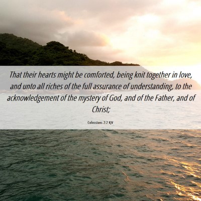 Picture 06 - Colossians 2:2 KJV - That their hearts might be comforted, being knit - Bible Verse Picture