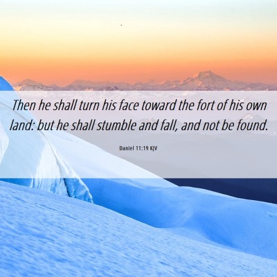 Picture 06 - Daniel 11:19 KJV - Then he shall turn his face toward the fort of - Bible Verse Picture