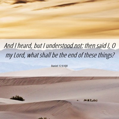 Picture 06 - Daniel 12:8 KJV - And I heard, but I understood not: then said I, O - Bible Verse Picture