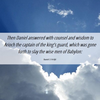 Picture 06 - Daniel 2:14 KJV - Then Daniel answered with counsel and wisdom to - Bible Verse Picture