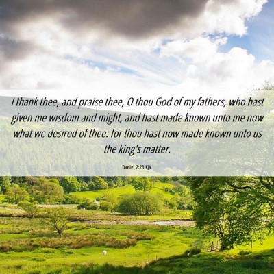 Picture 06 - Daniel 2:23 KJV - I thank thee, and praise thee, O thou God of my - Bible Verse Picture