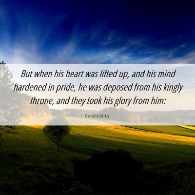 Picture 06 - Daniel 5:20 KJV - But when his heart was lifted up, and his mind - Bible Verse Picture