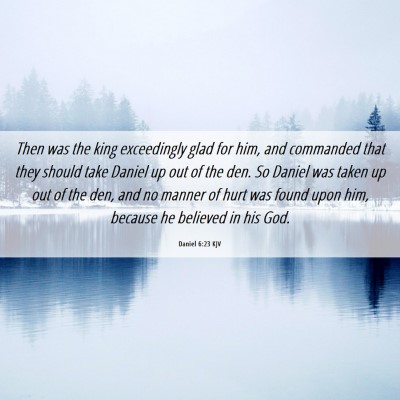 Picture 06 - Daniel 6:23 KJV - Then was the king exceedingly glad for him, and - Bible Verse Picture
