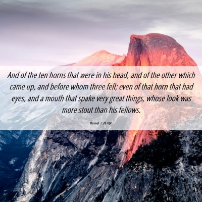 Picture 06 - Daniel 7:20 KJV - And of the ten horns that were in his head, and - Bible Verse Picture