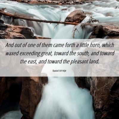 Picture 06 - Daniel 8:9 KJV - And out of one of them came forth a little horn, - Bible Verse Picture