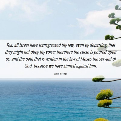 Picture 06 - Daniel 9:11 KJV - Yea, all Israel have transgressed thy law, even - Bible Verse Picture