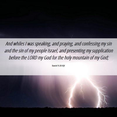 Picture 06 - Daniel 9:20 KJV - And whiles I was speaking, and praying, and - Bible Verse Picture