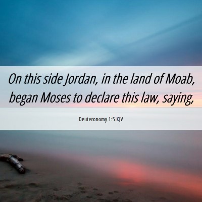 Picture 06 - Deuteronomy 1:5 KJV - On this side Jordan, in the land of Moab, began - Bible Verse Picture