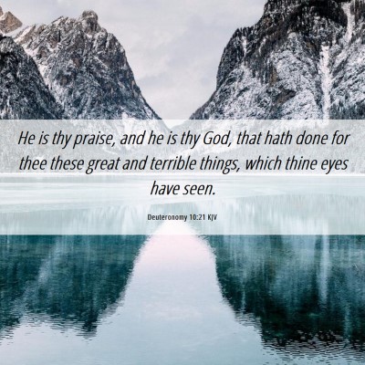 Picture 06 - Deuteronomy 10:21 KJV - He is thy praise, and he is thy God, that hath - Bible Verse Picture