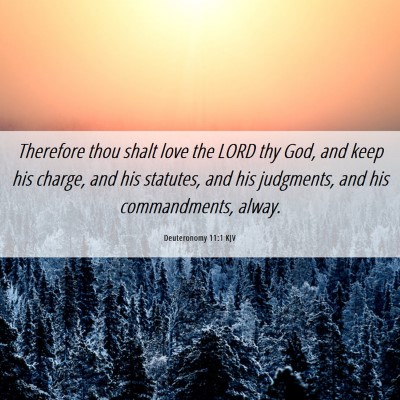 Picture 06 - Deuteronomy 11:1 KJV - Therefore thou shalt love the LORD thy God, and - Bible Verse Picture