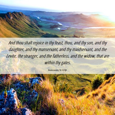 Picture 06 - Deuteronomy 16:14 KJV - And thou shalt rejoice in thy feast, thou, and - Bible Verse Picture