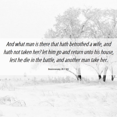 Picture 06 - Deuteronomy 20:7 KJV - And what man is there that hath betrothed a wife, - Bible Verse Picture