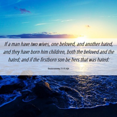 Picture 06 - Deuteronomy 21:15 KJV - If a man have two wives, one beloved, and another - Bible Verse Picture