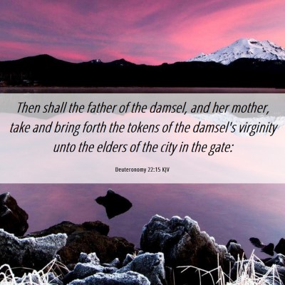 Picture 06 - Deuteronomy 22:15 KJV - Then shall the father of the damsel, and her - Bible Verse Picture