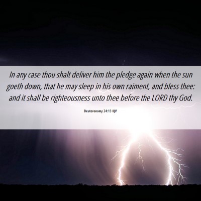 Picture 06 - Deuteronomy 24:13 KJV - In any case thou shalt deliver him the pledge - Bible Verse Picture