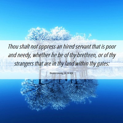 Picture 06 - Deuteronomy 24:14 KJV - Thou shalt not oppress an hired servant that is - Bible Verse Picture