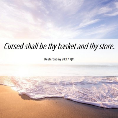 Picture 06 - Deuteronomy 28:17 KJV - Cursed shall be thy basket and thy - Bible Verse Picture