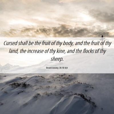 Picture 06 - Deuteronomy 28:18 KJV - Cursed shall be the fruit of thy body, and the - Bible Verse Picture