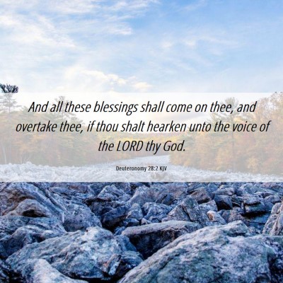 Picture 06 - Deuteronomy 28:2 KJV - And all these blessings shall come on thee, and - Bible Verse Picture