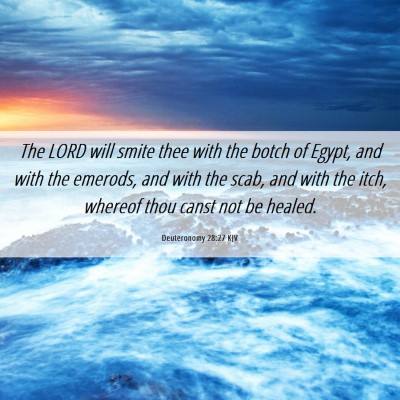 Picture 06 - Deuteronomy 28:27 KJV - The LORD will smite thee with the botch of Egypt, - Bible Verse Picture