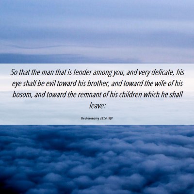 Picture 06 - Deuteronomy 28:54 KJV - So that the man that is tender among you, and - Bible Verse Picture