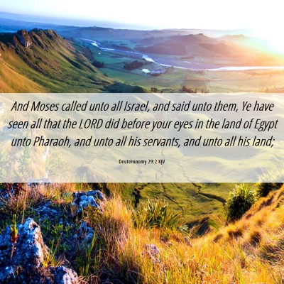 Picture 06 - Deuteronomy 29:2 KJV - And Moses called unto all Israel, and said unto - Bible Verse Picture