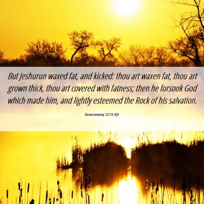 Picture 06 - Deuteronomy 32:15 KJV - But Jeshurun waxed fat, and kicked: thou art - Bible Verse Picture