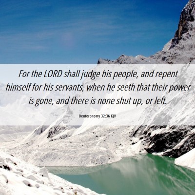 Picture 06 - Deuteronomy 32:36 KJV - For the LORD shall judge his people, and repent - Bible Verse Picture