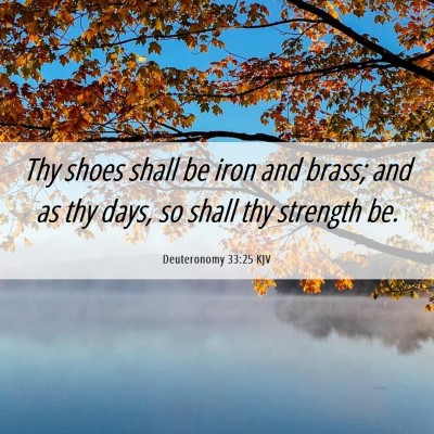 Picture 06 - Deuteronomy 33:25 KJV - Thy shoes shall be iron and brass; and as thy - Bible Verse Picture