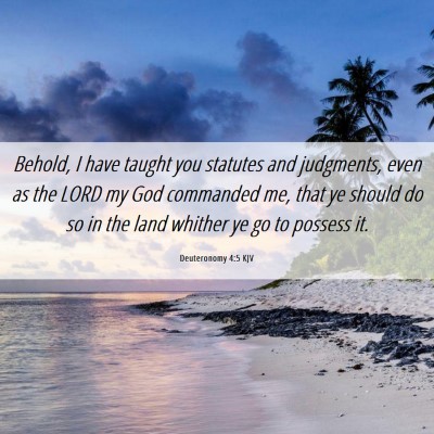 Picture 06 - Deuteronomy 4:5 KJV - Behold, I have taught you statutes and judgments, - Bible Verse Picture