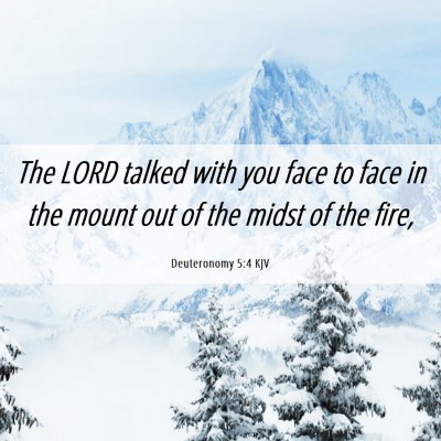 Picture 06 - Deuteronomy 5:4 KJV - The LORD talked with you face to face in the - Bible Verse Picture