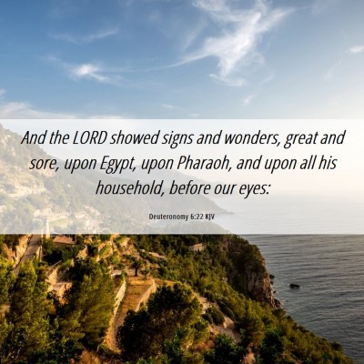 Picture 06 - Deuteronomy 6:22 KJV - And the LORD showed signs and wonders, great and - Bible Verse Picture