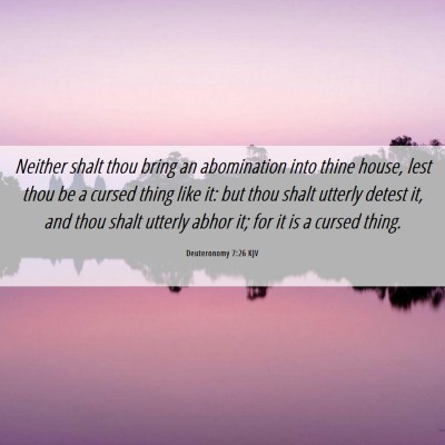 Picture 06 - Deuteronomy 7:26 KJV - Neither shalt thou bring an abomination into - Bible Verse Picture