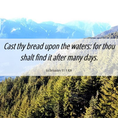 Picture 06 - Ecclesiastes 11:1 KJV - Cast thy bread upon the waters: for thou shalt - Bible Verse Picture