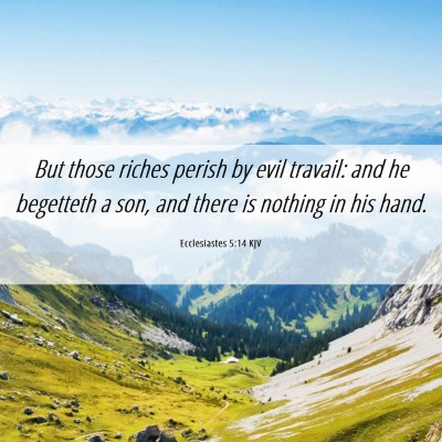 Picture 06 - Ecclesiastes 5:14 KJV - But those riches perish by evil travail: and he - Bible Verse Picture