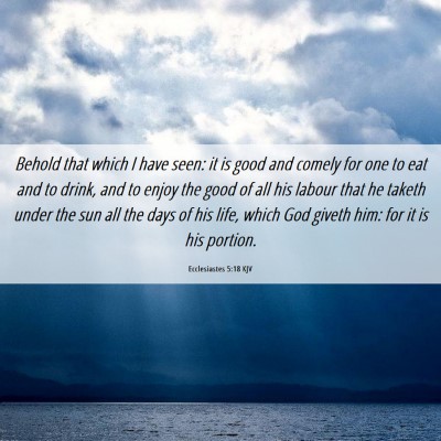 Picture 06 - Ecclesiastes 5:18 KJV - Behold that which I have seen: it is good and - Bible Verse Picture
