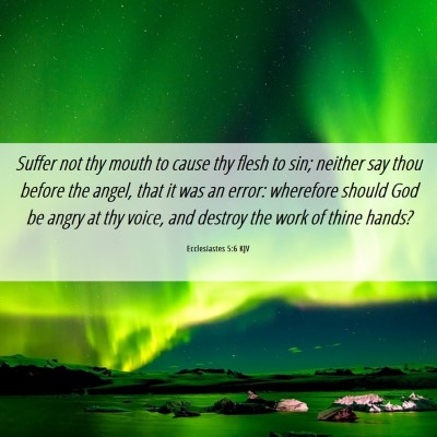 Picture 06 - Ecclesiastes 5:6 KJV - Suffer not thy mouth to cause thy flesh to sin; - Bible Verse Picture