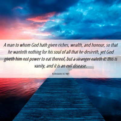 Picture 06 - Ecclesiastes 6:2 KJV - A man to whom God hath given riches, wealth, and - Bible Verse Picture