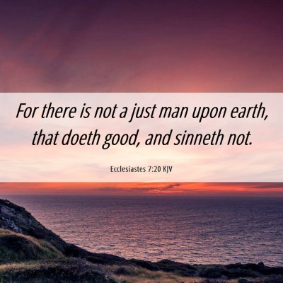 Picture 06 - Ecclesiastes 7:20 KJV - For there is not a just man upon earth, that - Bible Verse Picture