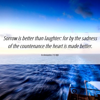 Picture 06 - Ecclesiastes 7:3 KJV - Sorrow is better than laughter: for by the - Bible Verse Picture