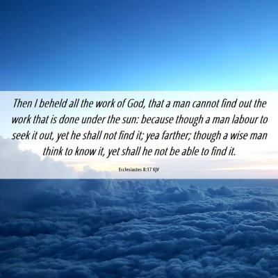 Picture 06 - Ecclesiastes 8:17 KJV - Then I beheld all the work of God, that a man - Bible Verse Picture