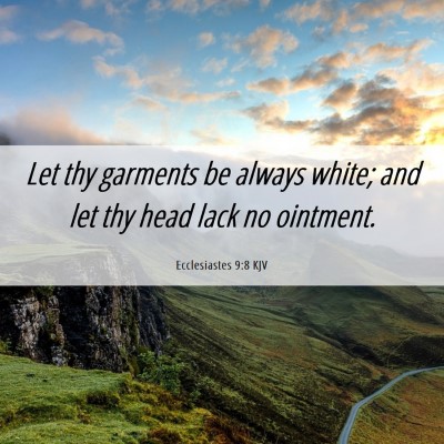 Picture 06 - Ecclesiastes 9:8 KJV - Let thy garments be always white; and let thy - Bible Verse Picture