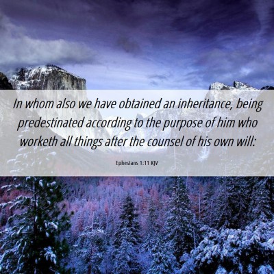 Picture 06 - Ephesians 1:11 KJV - In whom also we have obtained an inheritance, - Bible Verse Picture