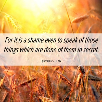 Picture 06 - Ephesians 5:12 KJV - For it is a shame even to speak of those things - Bible Verse Picture